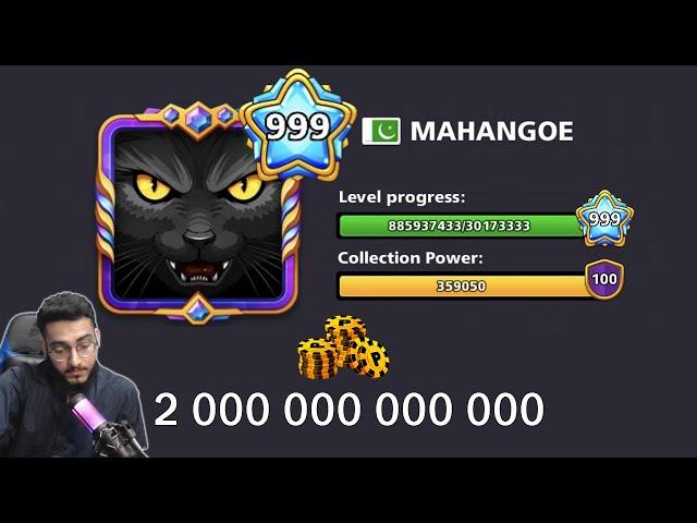 2 Trillion Coins - 3 Million Cash at Level 999 - World's Best Account - 8 ball pool