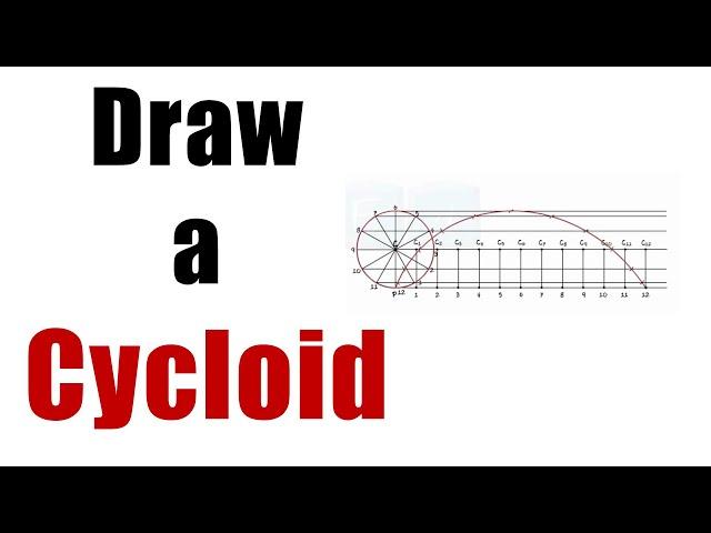 Easy Steps to  Draw A CYCLOID - Locus of point - Engg Curves - ENGG Drawing