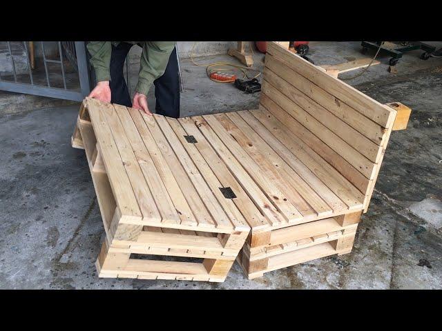 Amazing Woodworking Project From Pallet Wood - Unique Combination of Chair and Pallet Bed