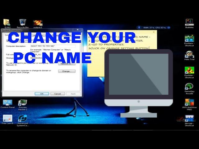 How To Change Computer Name || MASOOM BACHA 119