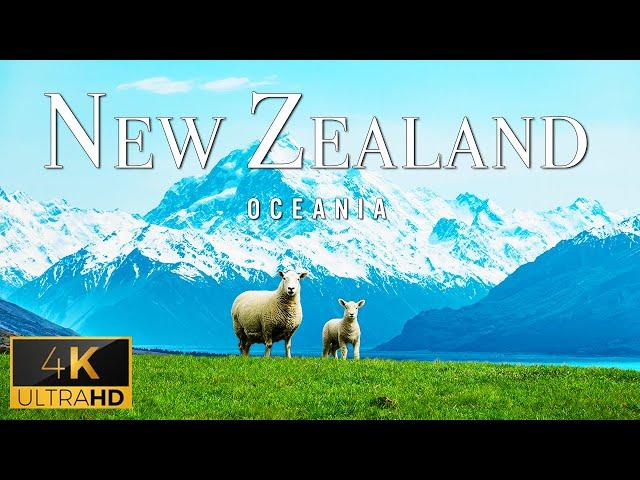 FLYING OVER NEW ZEALAND (4K UHD) - Relaxing Music With Stunning Beautiful Nature (4K Video Ultra HD)