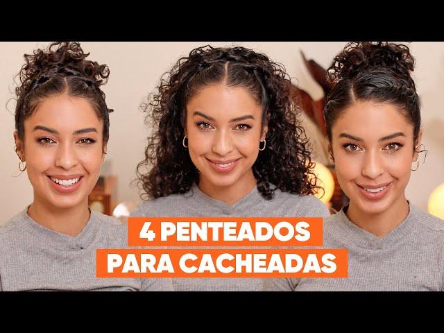 4 PENTEADOS FÁCIES PRA CABELO CACHEADO - MEUS FAVORITOS! | JULIANA LOUISE