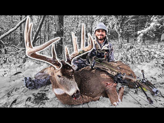 IOWA BOW BUCK IN A WINTER WONDERLAND