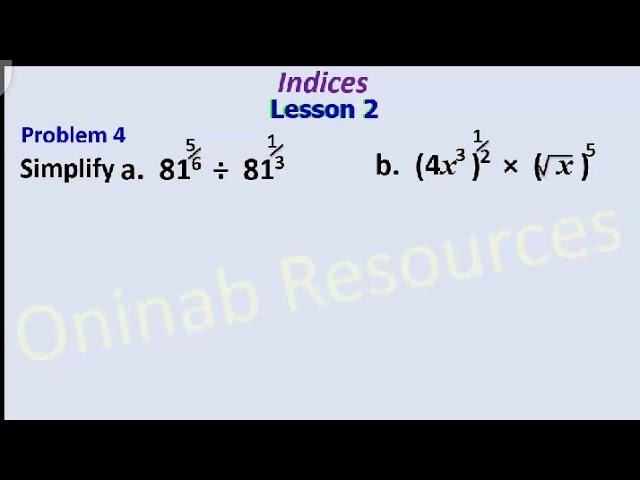 Indices: Lesson 2