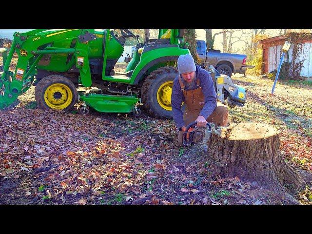 Stump Grinding with a Compact Tractor