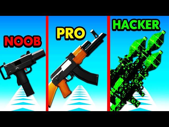 Upgrading NOOB vs PRO vs HACKER GUNS