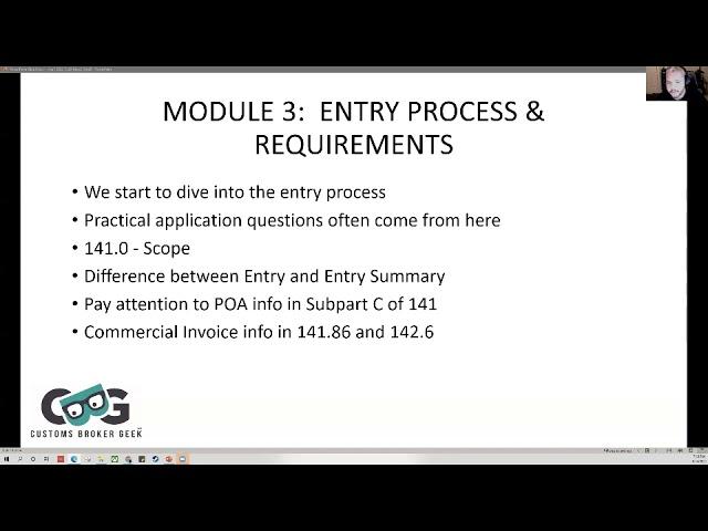 Module 3 Entry Requirements for the Customs Broker License Exam