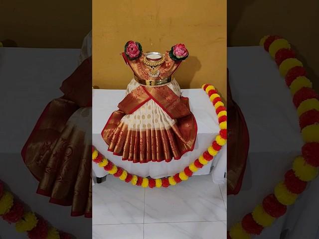 varamahalaxmi saree draping#easy and quick goddess decoration#varalakshmi #shorts#youtubeshorts#yt