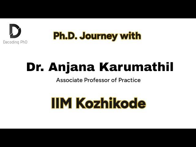 ScholarSpeak: Insights from Prof. Anjana Karumathil