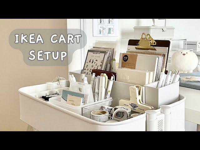 aesthetic ikea cart setup ️ stationery organisation! 