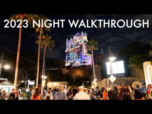 Disney's Hollywood Studios 2023 Night Walkthrough in 4K | Walt Disney World Florida February 2023