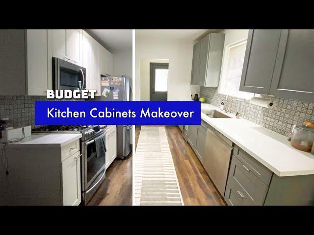 DIY kitchen cabinets paint and update for under $400!