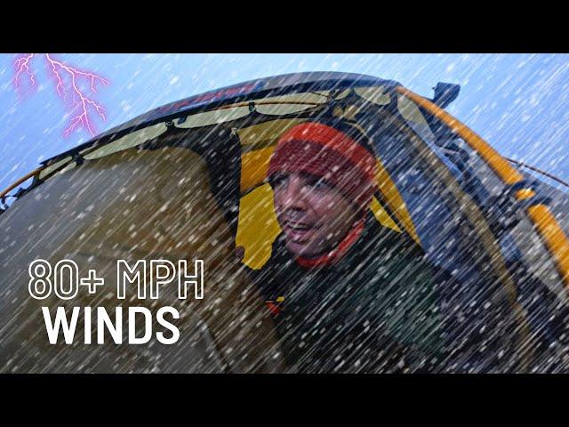 CAMPING in HEAVY RAIN STORM & STRONG WINDS! SHELTERING IN A TENT!!  Hilleberg Soulo ️