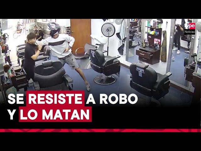 Cámaras de seguridad captan asesinato de barbero por resistirse a robo en Chorrillos