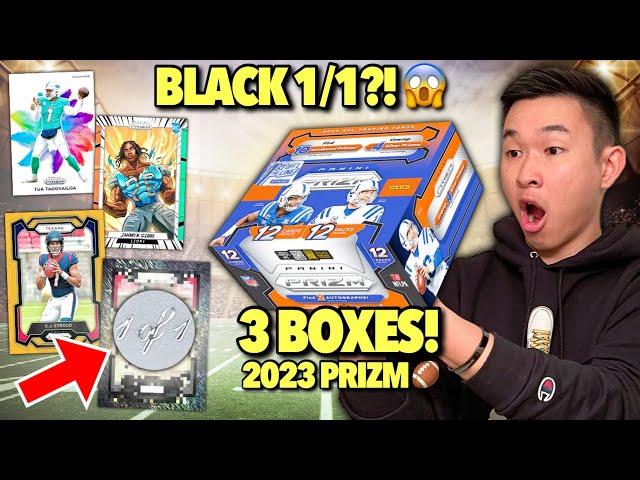 *BLACK 1/1 PULL FROM THE NEW PRIZM ! * 2023 Panini Prizm Football FOTL Hobby Box Review x3