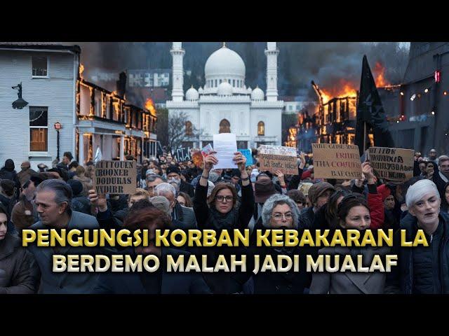 MASYA ALLAH ! RIBUAN WARGA AMERIKA MEMELUK ISLAM SETELAH BERDEMO DI DEPAN MASJID