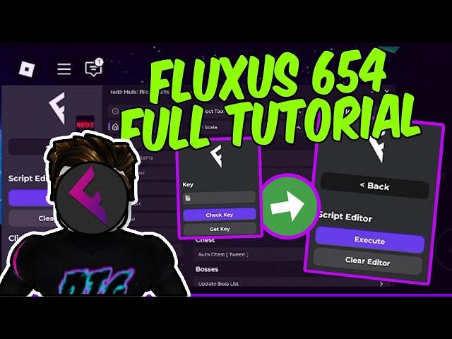 ️FLUXUS MOBILE EXECUTOR 654 FULL TUTORIAL KEY SYSTEM  AND REDZ HUB