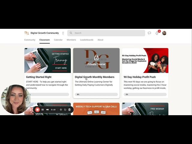 Digital Growth Community Platform Walkthrough: Training, Community & Automation