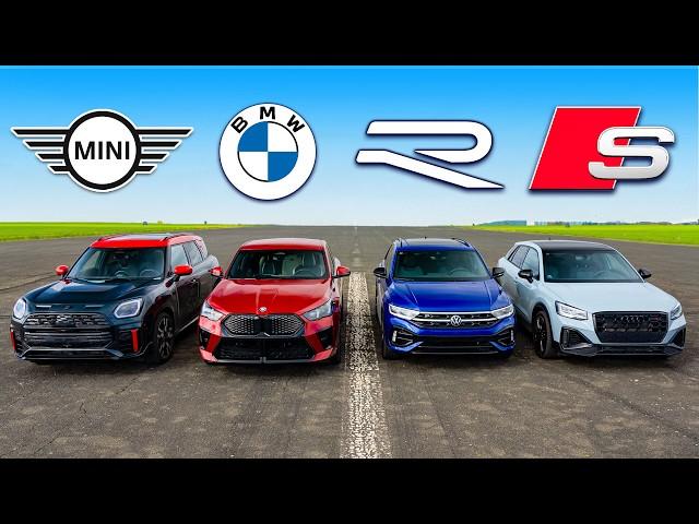 300hp SUVs: MINI v BMW v VW v Audi DRAG RACE