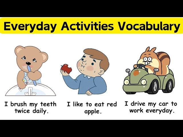 Everyday Activities Vocabulary | Fun Learning Daily Use English Sentences