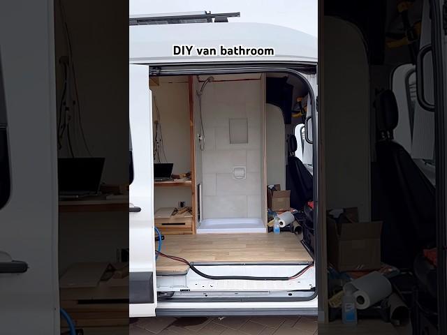 DIY van bathroom/shower progress! #vanlife #vanbuild #vanconversion #diy #vanlifers