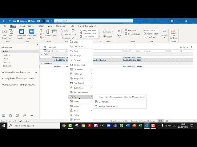 Create a Simple Outlook Rule