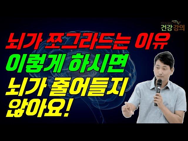 뇌가 쪼그라드는 이유, 이렇게 하시면 뇌가 줄어들지 않아요!