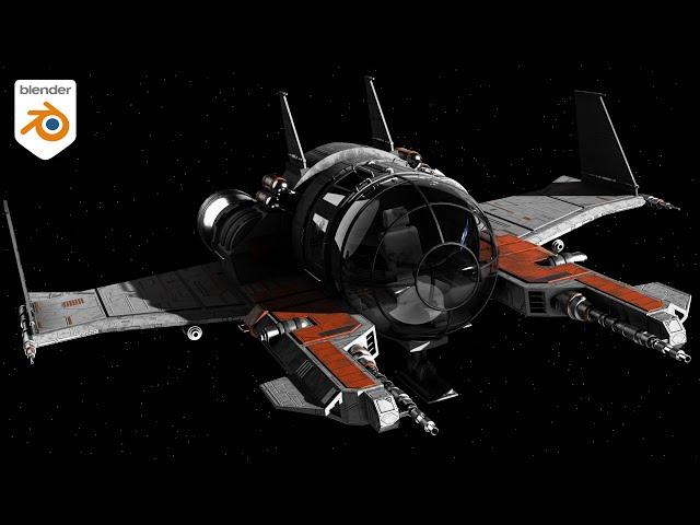 How I Made This Spaceship in Blender  (Creation Process)