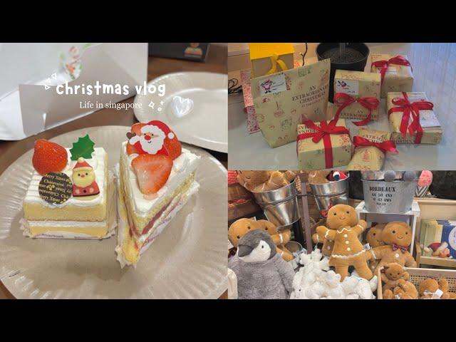 christmas in singapore  | christmas shopping, dior displays, unboxing presents, matcha desserts