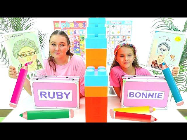 Ruby and Bonnie DRAWING Granny Challenge