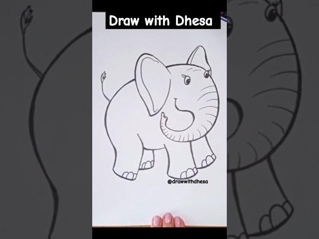 Cute Elephant Drawing  #shorts #art #youtube #artist #colorings