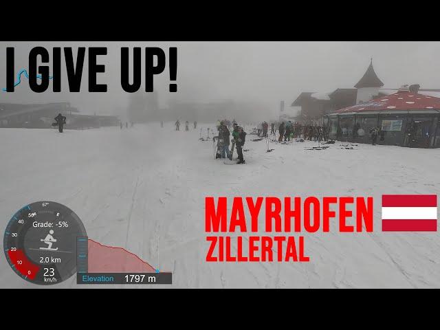 [4K] Skiing Mayrhofen, I Give Up! - Pistes 55 32 33 26 27 & 28, Zillertal Austria, GoPro HERO11