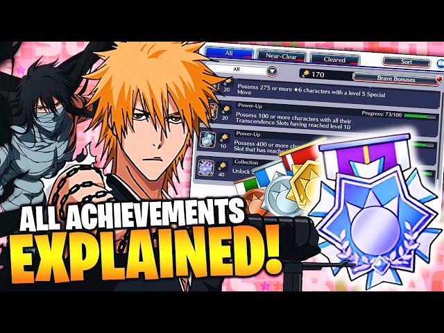 ALL ACHIEVEMENTS EXPLAINED! NEW ACHIEVEMENT SYSTEM! Bleach: Brave Souls!