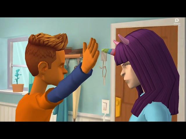 Firey Beats up Twilight Sparkle
