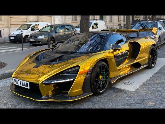 Une MCLAREN SENNA EN OR  Carspotting in Paris