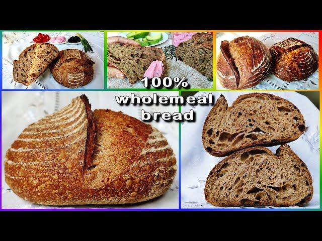 100% WHOLE BREAD with sourdough  healthy and delicious