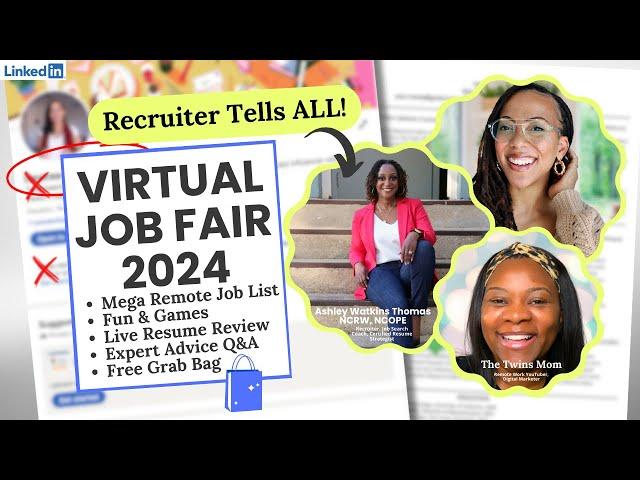  Virtual Job Fair: Recruiter Expert Tips, Live Resume Reviews & More! | How to Find a Remote Job