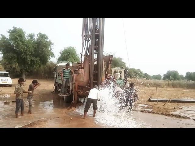 Step By Step Borewell drilling । Balaji Borewell Machines Dechu।Amazing Water coming.