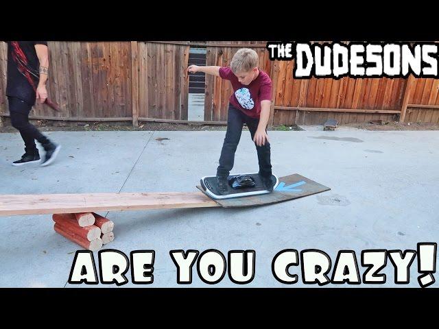 CRAZY HALO BOARD OBSTACLE COURSE WITH THE DUDESONS (PART 1)