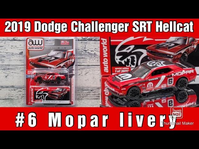 2019 Dodge Challenger SRT Hellcat No.6 MOPAR livery, Auto World 1:64 Die-cast Review