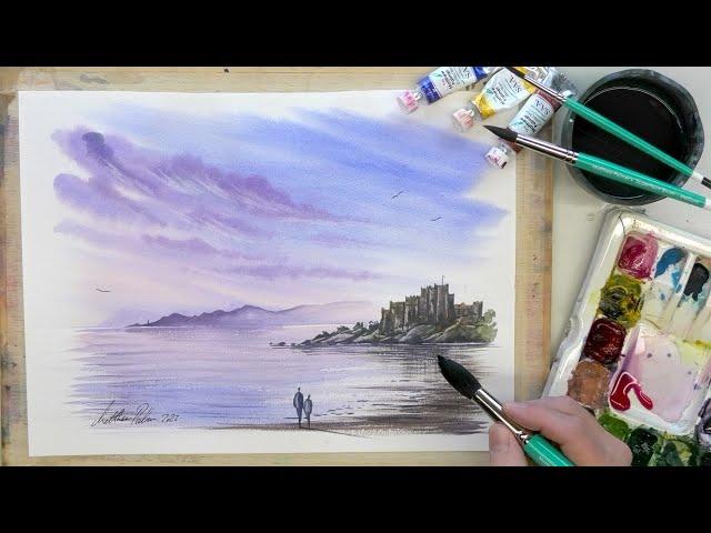 30 Minute Watercolour Workshop, Paint Along With Matthew Palmer - 3 Colours & 3 Brushes