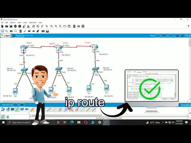 Configuring Static Routing with 3 Routers Using CLI Command | Cisco Packet Tracer Tutorial [Hindi]