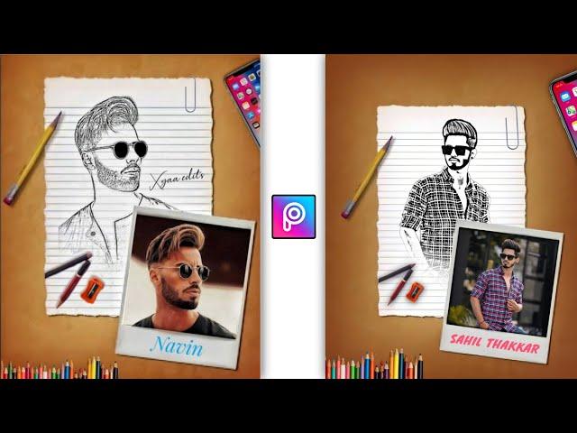 Creative Pencil Sketch Photo Editing || Picsart Editing New Style - Xyaa Edits