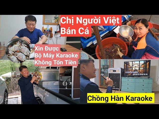 705#Chồng Xin Được Bộ Máy Karaoke Đem  Về, Mua Được ít Con Ghẹ Về Cho Chồng Và Con Trai Ăn