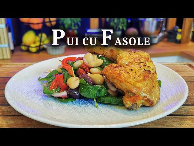 Pulpe de Pui la Cuptor cu Salata de Fasole