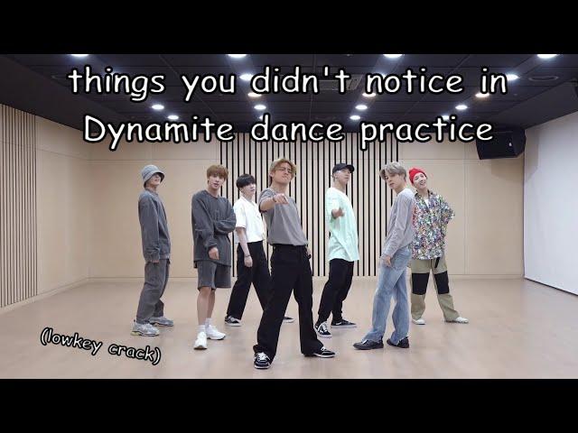 things you didn't notice in Dynamite dance practice (lowkey crack)