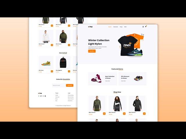 Create Responsive E-Commerce Website Using HTML CSS & JavaScript