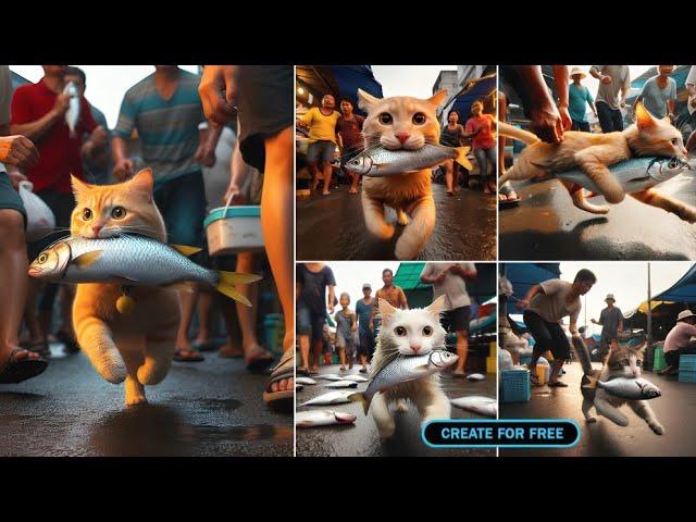 How to Create Viral Cat Stolen Fish Images using AI for FREE