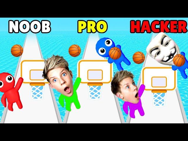 Can We Go NOOB to PRO to HACKER in BASKET BATTLE! Prezley