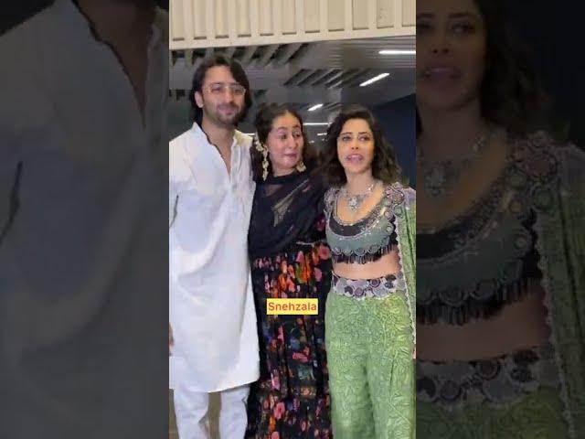 Shaheer Sheikh With Wife Rucchika Kapoor And. Nushrath Bharucha meet at Ayushmaan diwali